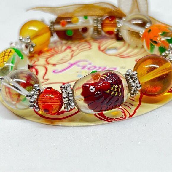 New Fiona Fall‎ Theme Art Glass Bracelet - Picture 3 of 3
